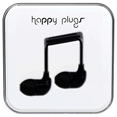 Happy Plugs In-Ear Headphones with Mic/Remote Black